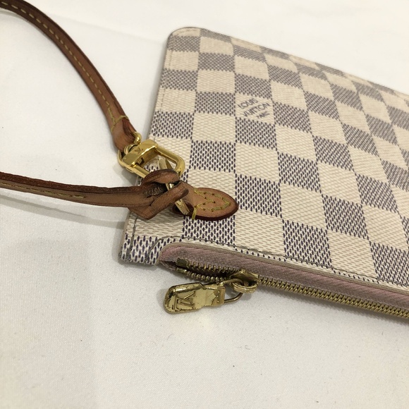 Louis Vuitton Azur Neverfull Pochette Sku#84716 (gently used, inside dirty) - Picture 8 of 12